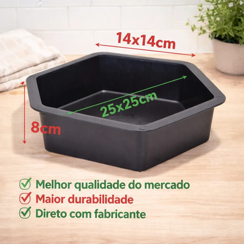 Forma De Bloquete Sextavado 25x25x8 Kit Com 60 Unidades