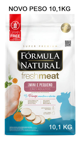 Formula natural fresh meat cao adulto mini e pequeno 101kg