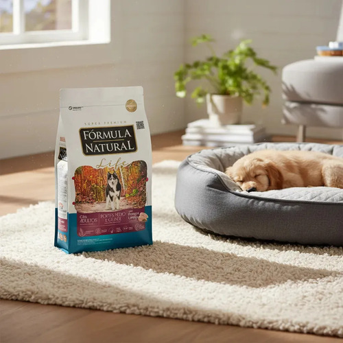 Fórmula Natural Super Premium Life Cães Adultos Portes Médio e Grande Frango e Linhaça 15KG