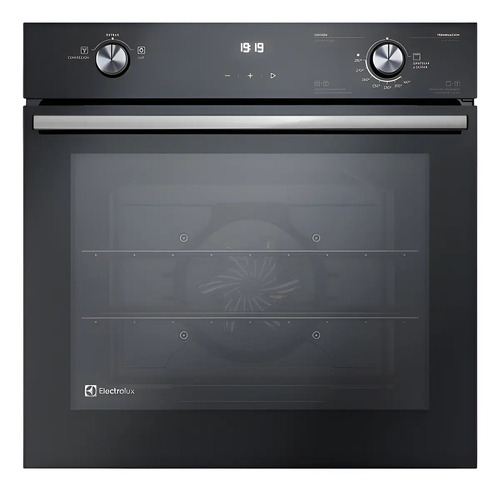 Forno de conveccao a gas preto embutido electrolux 80l effic