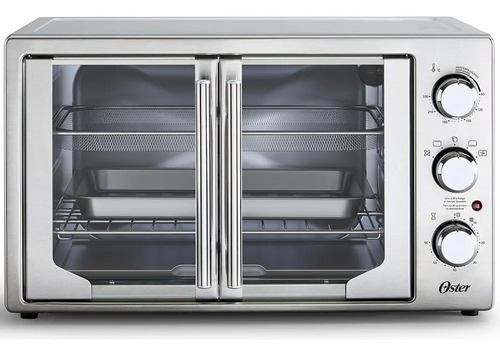 Forno E Fritadeira Sem Óleo Oster 42l French Door 2 Em 1 Cor Prateado
