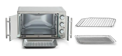 Forno E Fritadeira Sem Óleo Oster 42l French Door 2 Em 1 Cor Prateado