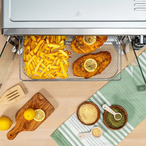 Forno E Fritadeira Sem Óleo Oster 42l French Door 2 Em 1 Cor Prateado