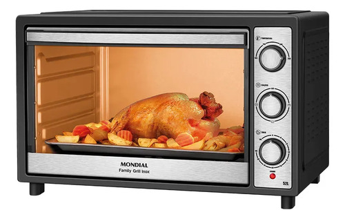 Forno eletrico 52l family grill inox mondial 1800w frn 52 bi