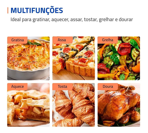 Forno Elétrico 52l Family Grill Inox Mondial 1800w Frn-52-bi