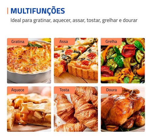 Forno Elétrico 52l Family Grill Inox Mondial 1800w Frn-52-wi Branco/inox