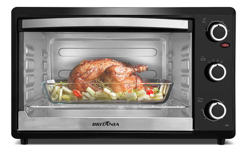 Forno eletrico britania 44l preto dupla resistencia 1500w bf 1