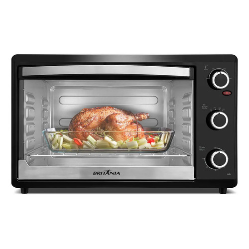 Forno eletrico britania 44l preto dupla resistencia 1500w bf 1