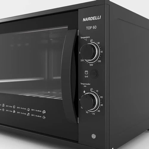 Forno Elétrico De Bancada Nardelli 60 Black 60 Litros Cor Preto