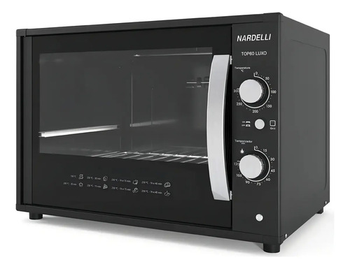 Forno eletrico nardelli luxo 60l preto top 60 preto