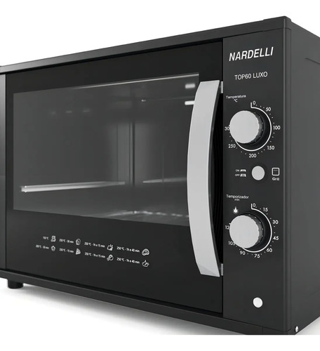 Forno Elétrico Nardelli Luxo 60l Preto Top 60 Preto