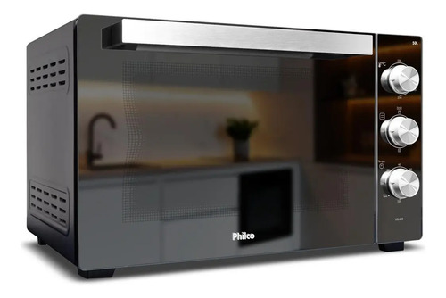 Forno Elétrico Philco 50l Cinza Espelhado Full Glass PFE50PE