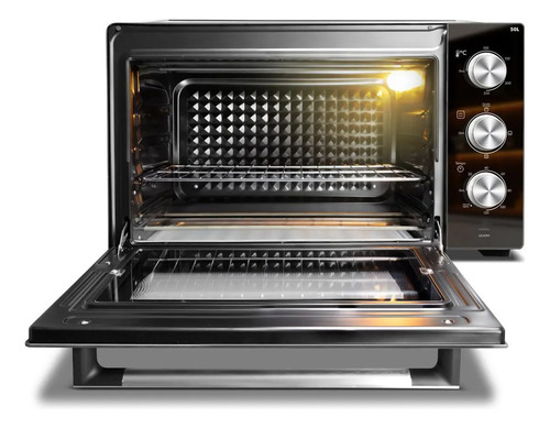 Forno Elétrico Philco 50l Cinza Espelhado Full Glass PFE50PE