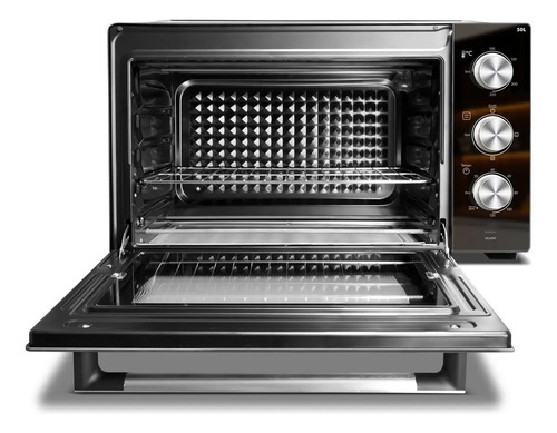 Forno Elétrico Philco 50l Cinza Espelhado Full Glass PFE50PE