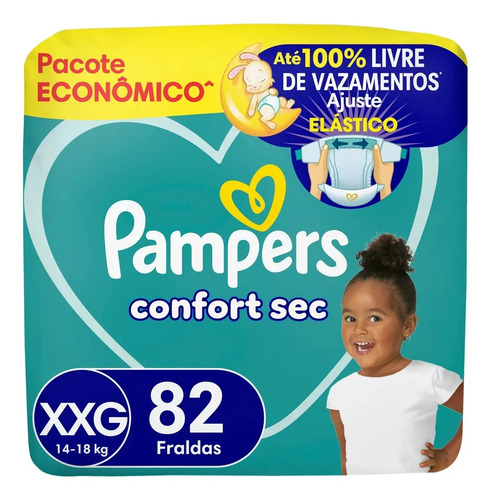 Fralda confort sec tamanho xxg 82 unidades pampers