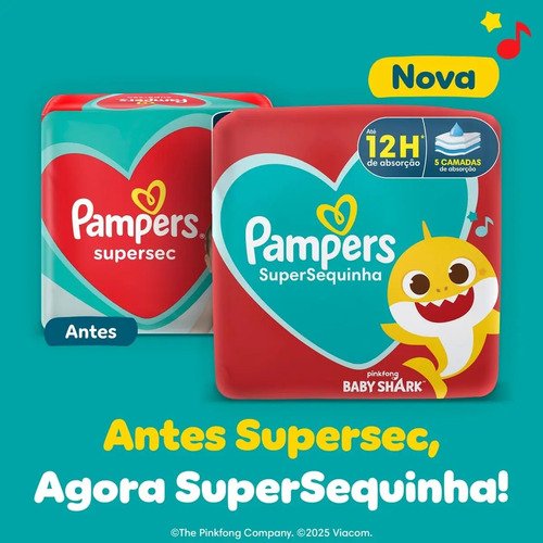 Fralda descartável Pampers Supersequinha, Tamanho G 80 Unidades