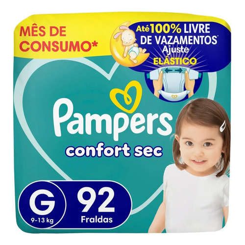 Fralda pampers confort sec tamanho g 92 un