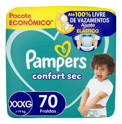 Fralda pampers confort sec tamanho xxxg 70 un
