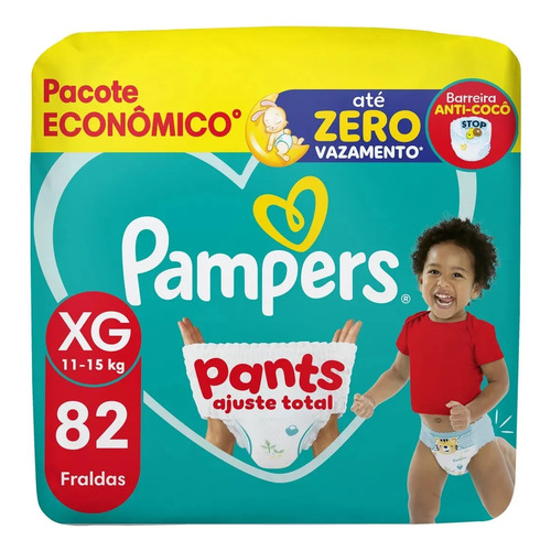 Fralda pampers pants ajuste total tamanho xg 82 un 1