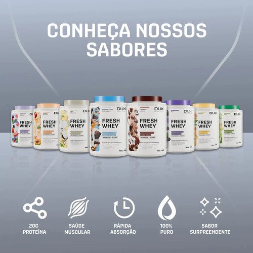 Fresh Whey DUX 900g Chocolate Belga e Avelã Pote Natural