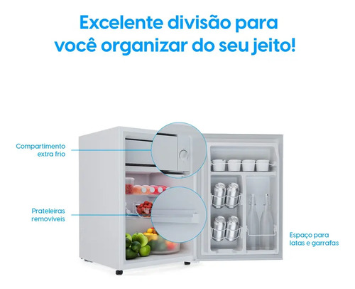 Frigobar Elgin de 47 L Branco com Porta Reversível