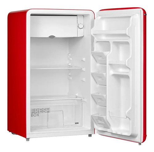 Frigobar Retrô Vermelho 93l Inverter Bivolt Midea Vermelho