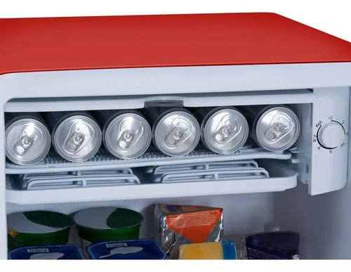 Frigobar Retrô Vermelho 93l Inverter Bivolt Midea Vermelho