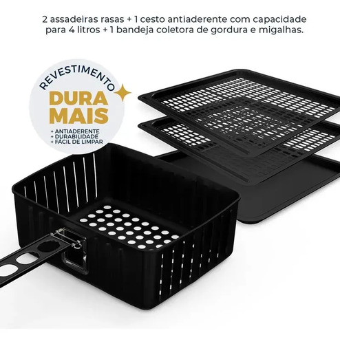Fritadeira Air Fry Oven Bfr2100p 12 Litros 1800w Britânia Preto