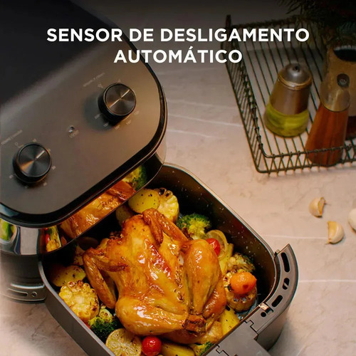 Fritadeira Air Fryer 4,5l Widemax Com Interior De Alumínio 1500w Midea