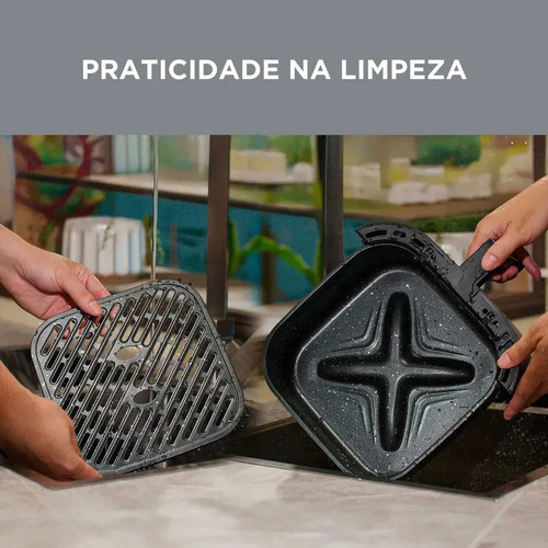 Fritadeira Air Fryer 4,5l Widemax Com Interior De Alumínio 1500w Midea