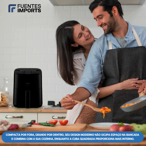 Fritadeira Air Fryer Elgin Facilita Fry 3,5l Potência 1400w Cor Preto