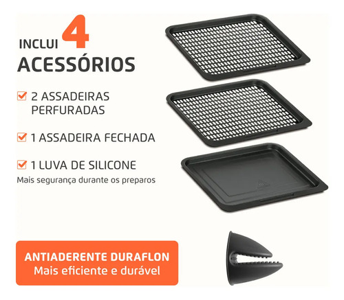 Fritadeira Air Fryer Forno Oven 12L Mondial 2000W - AFON-12L-WI
