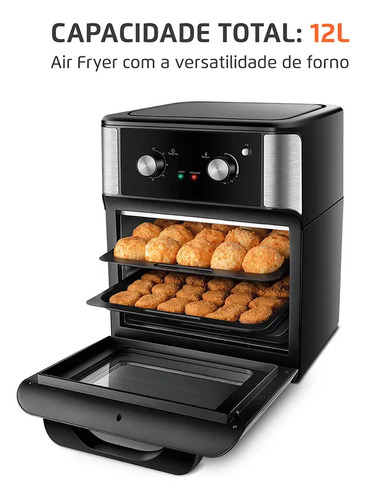 Fritadeira Air Fryer Forno Oven 12l Mondial Afon-12l-ab Preto