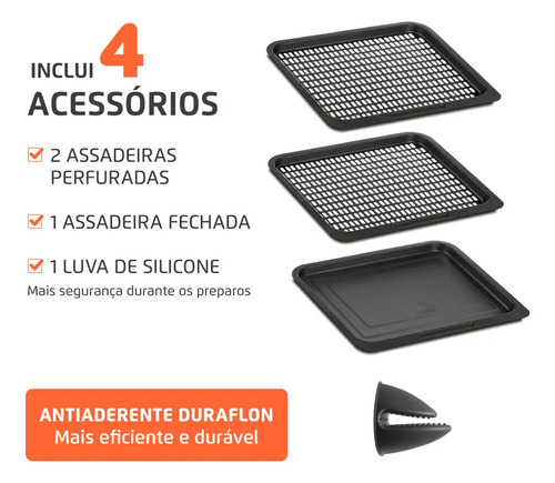 Fritadeira Air Fryer Forno Oven 12l Mondial Afon-12l-ab Preto