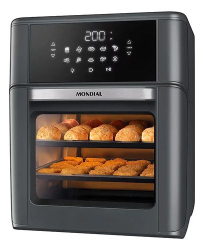 Fritadeira air fryer oven afon12lfg 12l digital 2000 mondial