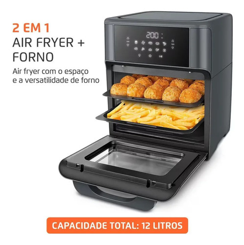 Fritadeira Air Fryer Oven Afon12lfg 12l Digital 2000 Mondial