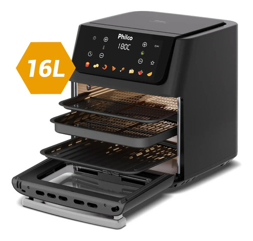 Fritadeira air fryer philco 16 litros paf16c preto 1