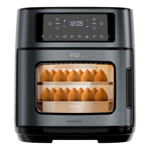 Fritadeira eletrica air fryer oven black inox wap waod2 12 l