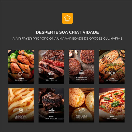 Fritadeira Elétrica Air Fryer Wap Wafg2s 5 Litros Com Revestimento Antiaderente 1500w 220v