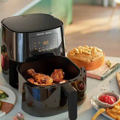 Fritadeira elétrica airfryer Philips Walita essential XL Ri9270 painel digital potência 2000W 6,2 litros preta