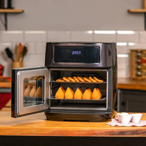 Fritadeira Elétrica Wap Air Fryer Oven Digital Black Inox 12 Litros com Revestimento Antiaderente