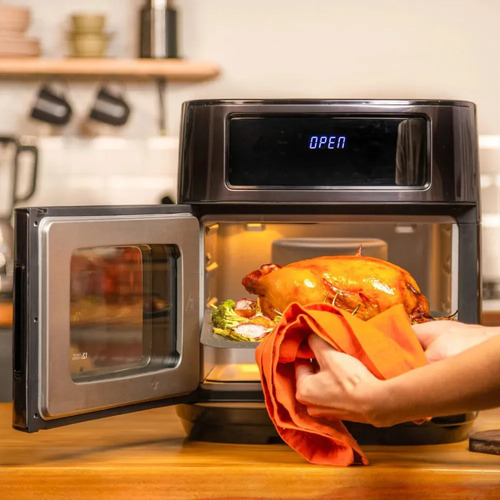 Fritadeira Elétrica Wap Air Fryer Oven Digital Black Inox 12 Litros com Revestimento Antiaderente
