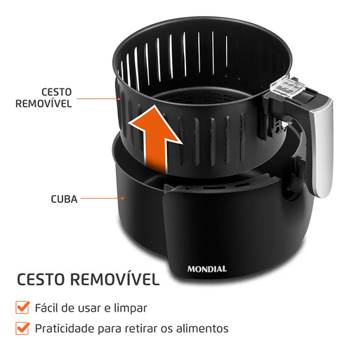 Fritadeira Sem Óleo Air Fryer 3,5l Mondial 1500w AF-31
