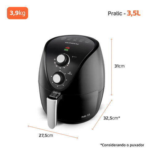 Fritadeira Sem Óleo Air Fryer 3,5L Mondial 1500W AF-31