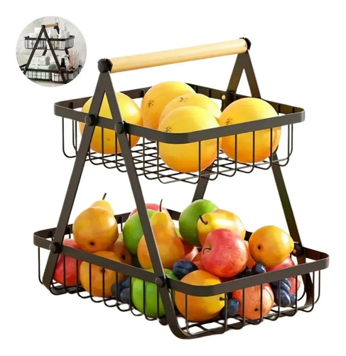 Fruteira de mesa organizador de frutas cesto metal aramado c