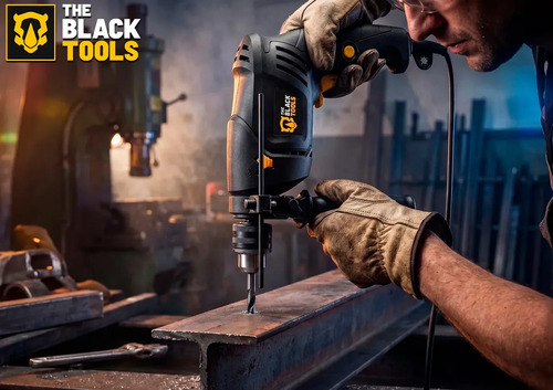 Furadeira De Impacto 13mm 750w Profissional Com Kit Brocas Buchas E Bits 300 Peças The Black Tools