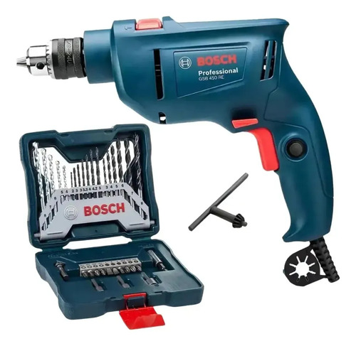Furadeira industrial impacto rev 450w gsb 450 re bosch kit 1