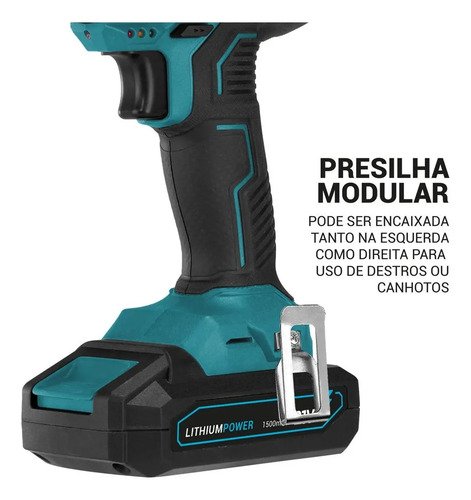 Furadeira Parafusadeira De Impacto Philco PPF21M 21v 10mm Bivolt Cor Azul-petróleo