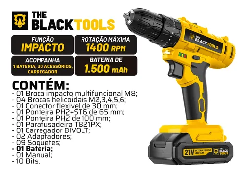 Furadeira Parafusadeira Impacto 21v + Coletor De Poeira