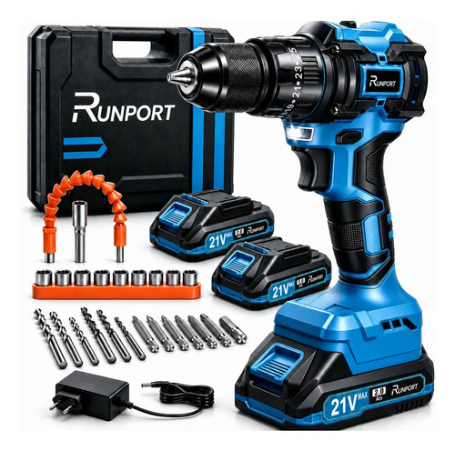 Furadeira parafusadeira impacto brushless 21v runport 40nm m